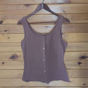 Women's Dusty rose Sleeveless Button-Down Top